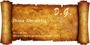 Dusa Gergely névjegykártya