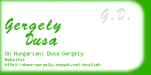 gergely dusa business card